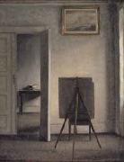 Vilhelm Hammershoi Interior with the Artists Easel USA oil painting artist